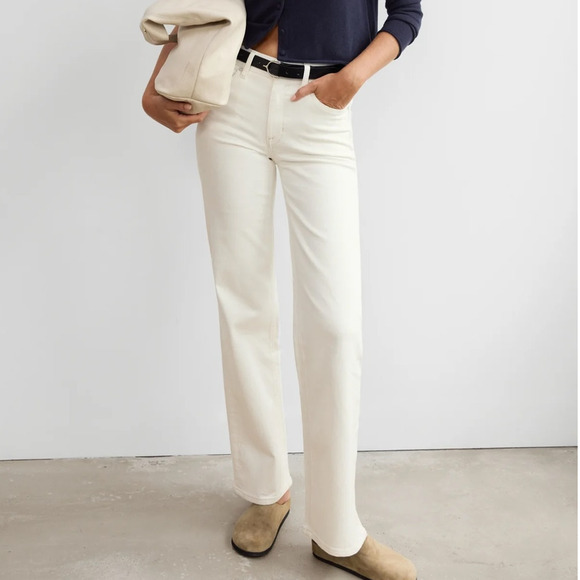 AYR‎ The Secret Sauce Straight Leg Pants Size 30 Cream Jeans Off White Denim EUC - Picture 2 of 16